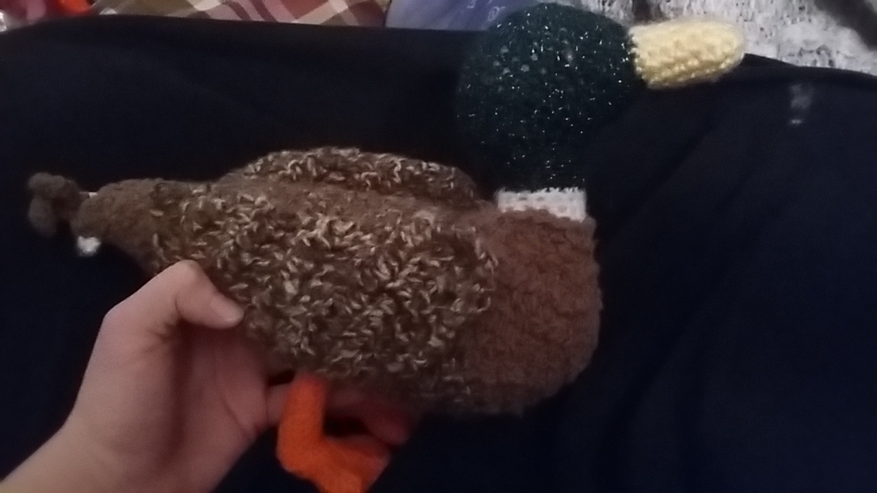 crocheted duck