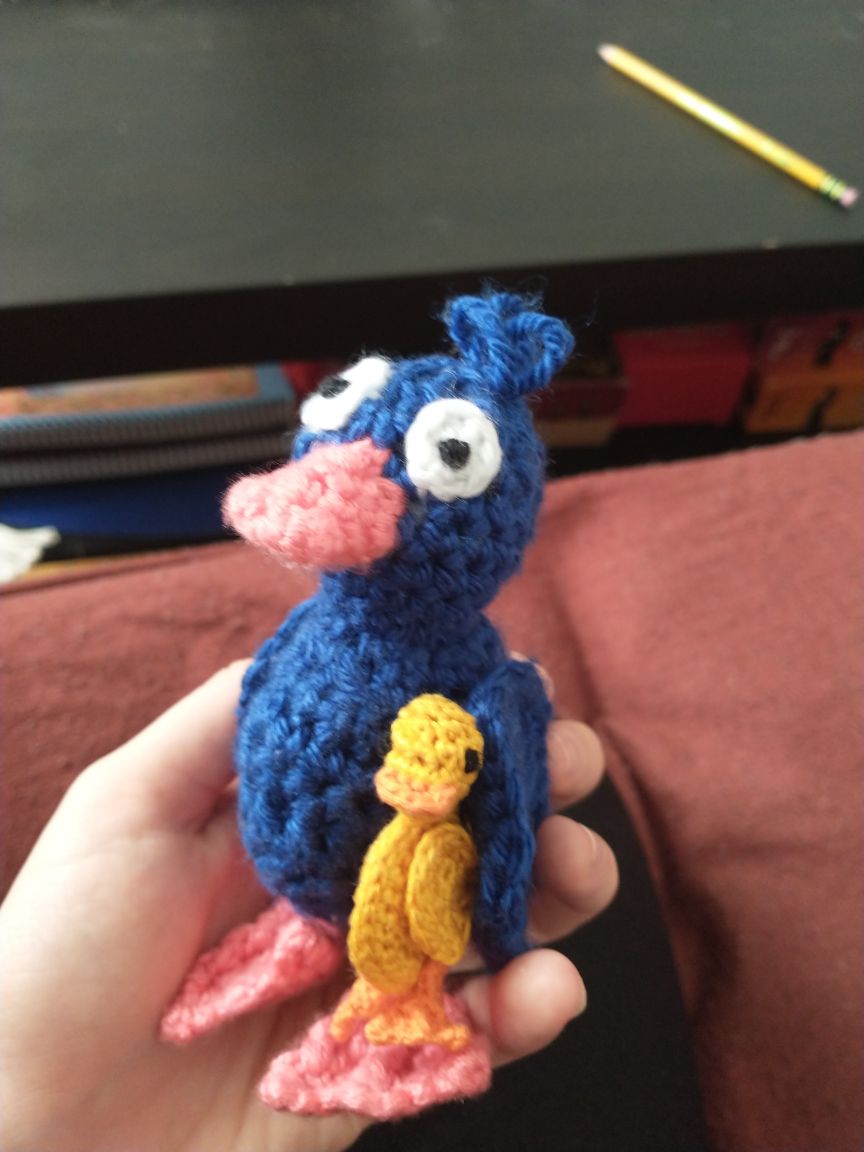 crocheted duck coin purse